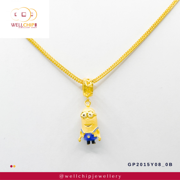 916 Gold Stone Pendant - GP2015Y08_0B - Image 3