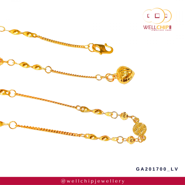 916 Gold Anklet - GA201700L_V - Image 2