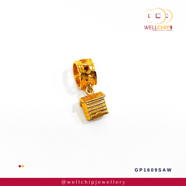 916 Gold Pendant (Small House) - GP1609SAW - Image 2