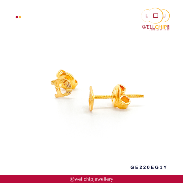 916 Gold Earstud - GE220EG1V_1Y - Image 4