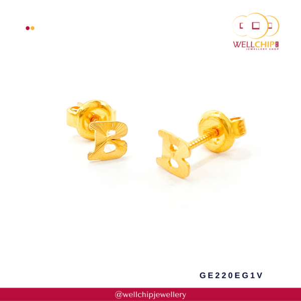 916 Gold Earstud - GE220EG1V_1Y - Image 3