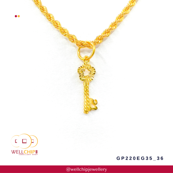 916 Gold Pendant - GP220EG35_36 - Image 3