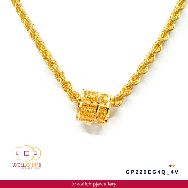 916 Gold Pendant - GP220EG4Q_4V - Image 5