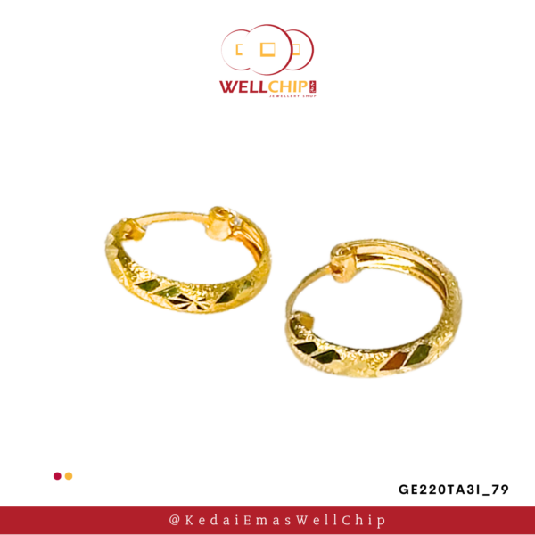 916 Gold Earring - GE220TA46_4H - Image 2