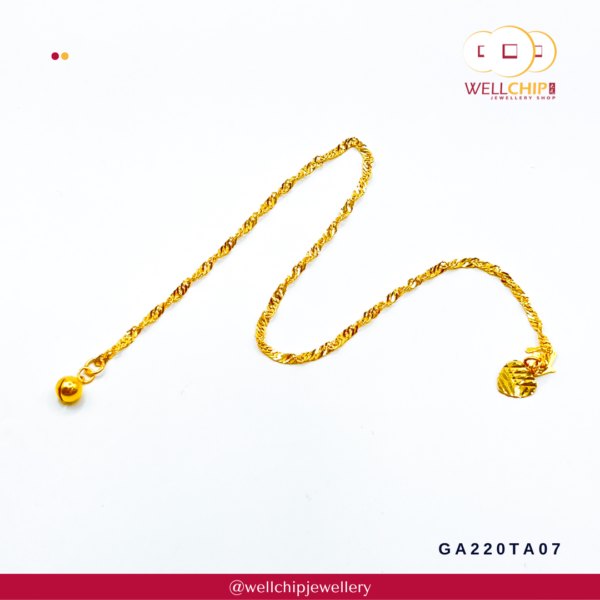 916 Gold Anklet - GA220TA07 - Image 2