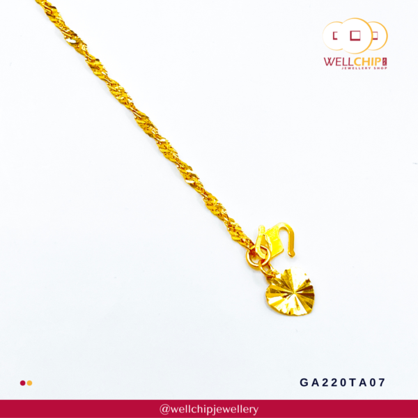 916 Gold Anklet - GA220TA07 - Image 3