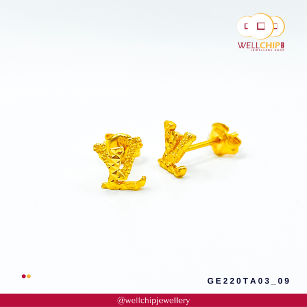 916 Gold Earstud - GE220TA03_09 - Image 2