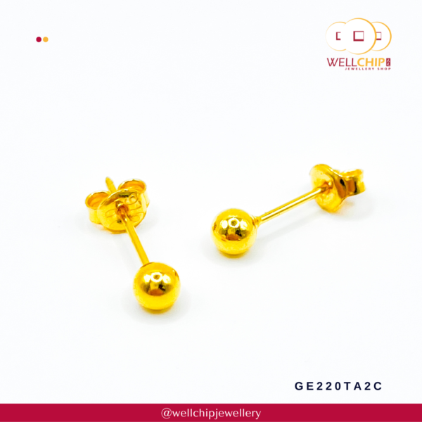 916 Gold Earstud - GE220TA2A_2C - Image 2