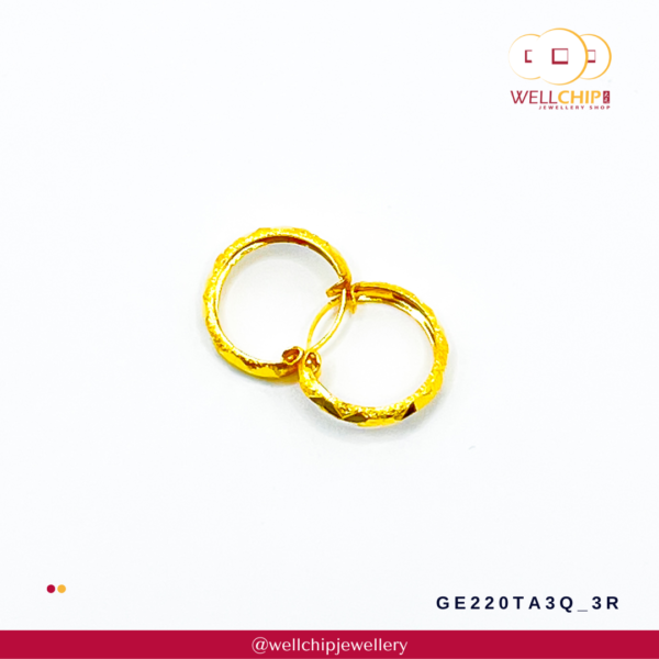 916 Gold Earring - GE220TA3Q_3R - Image 2