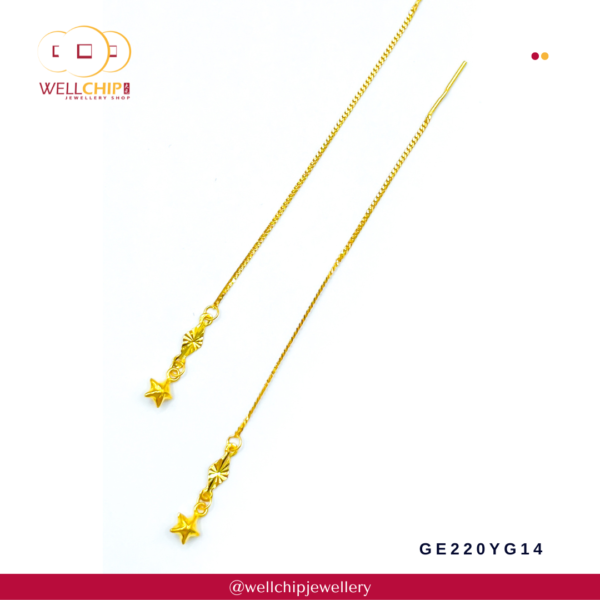 916 Gold Earring - GE220YG14 - Image 3