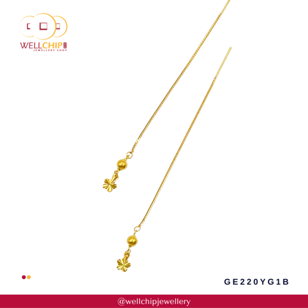 916 Gold Earring - GE220YG1B - Image 3