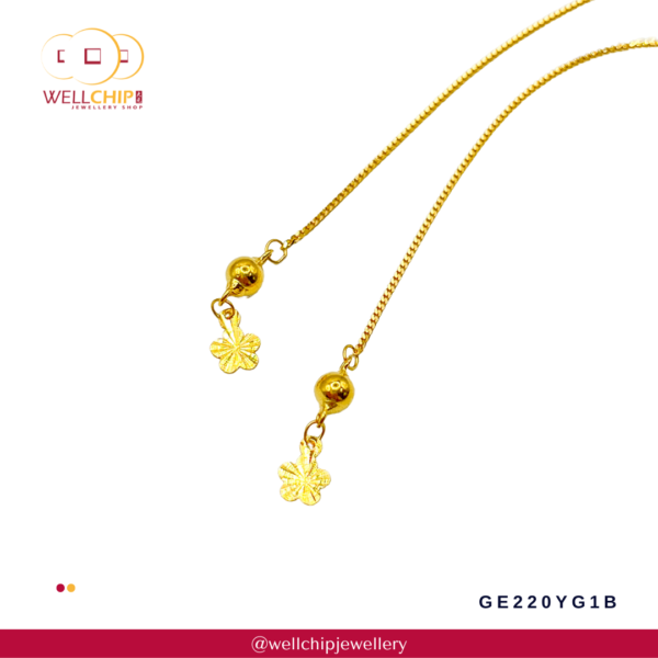 916 Gold Earring - GE220YG1B - Image 2