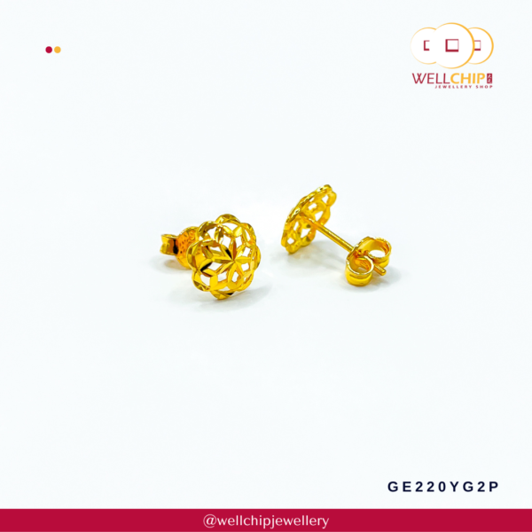916 Gold Earstud - GE220YG2P - Image 2