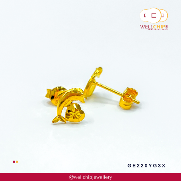 916 Gold Earstud - GE220YG3X - Image 2