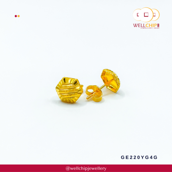 916 Gold Earstud - GE220YG4G - Image 2