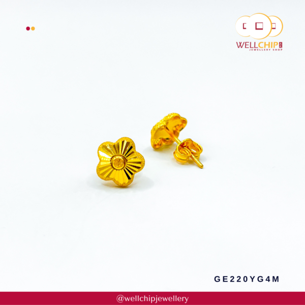 916 Gold Earstud - GE220YG4M - Image 2