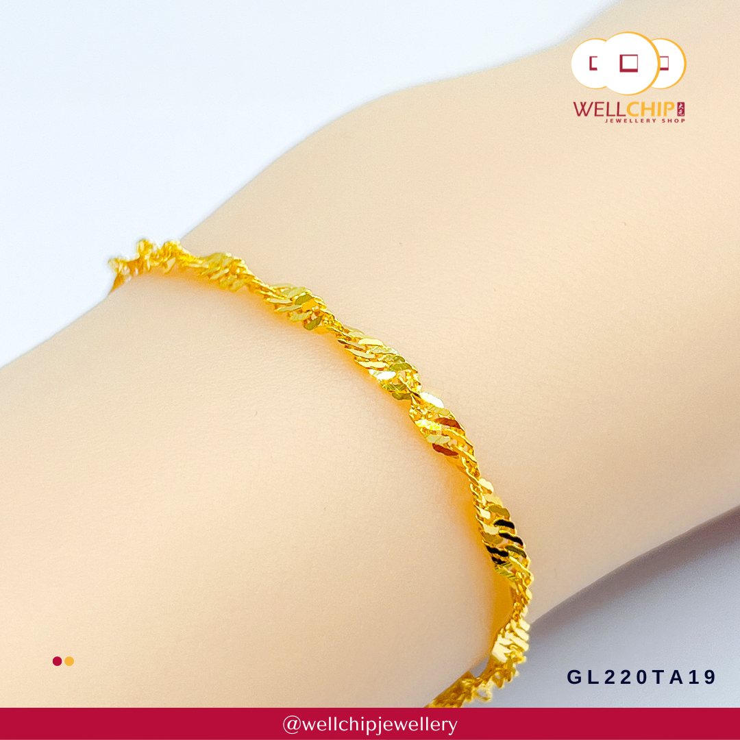 NAC 22k (916) Yellow Gold Strand Bracelet : Amazon.in: Jewellery