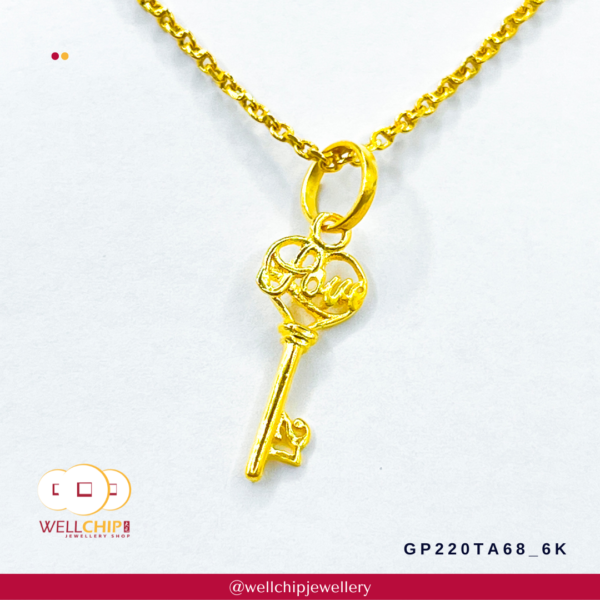 916 Gold Pendant - GP220TA68_6K - Image 3