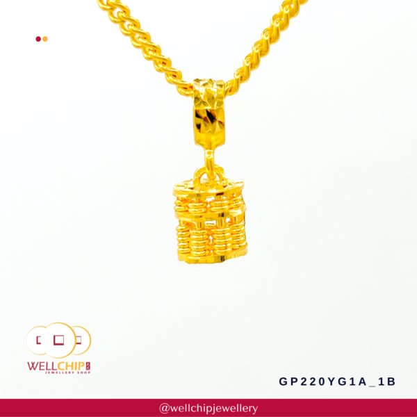 916 Gold Pendant - GP220YG1A_1B - Image 6
