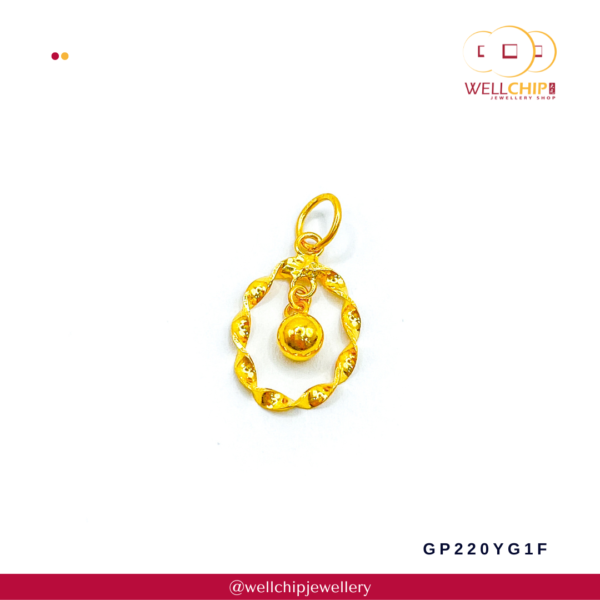 916 Gold Pendant - GP220YG1F_1H_1M - Image 3