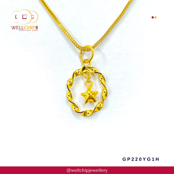 916 Gold Pendant - GP220YG1F_1H_1M - Image 7
