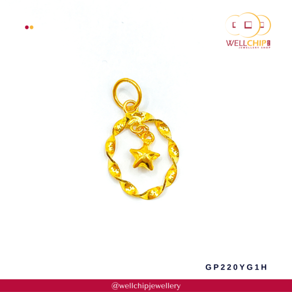 916 Gold Pendant - GP220YG1F_1H_1M - Image 2