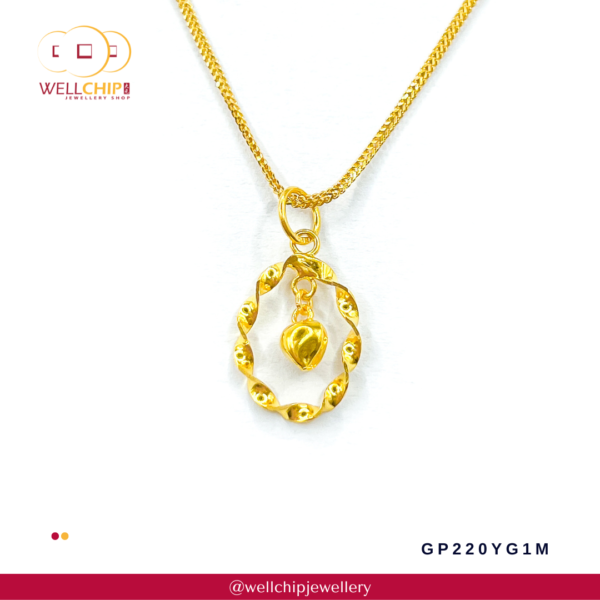916 Gold Pendant - GP220YG1F_1H_1M - Image 6