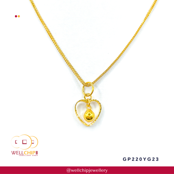 916 Gold Pendant - GP220YG1N_1U_23 - Image 4