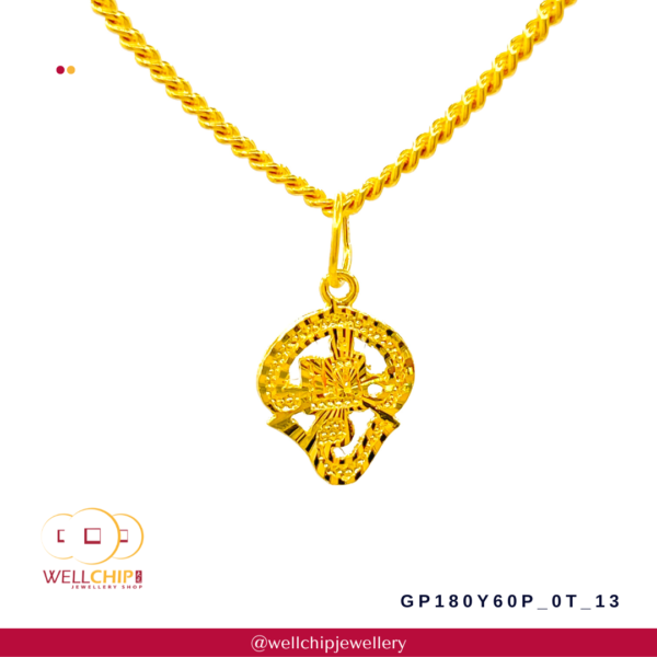 916 Gold Pendant - GP180SZ2S_2T - Image 3
