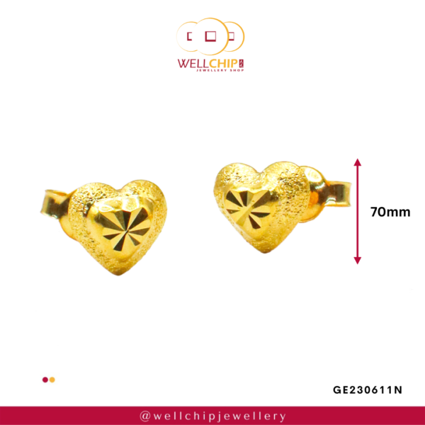 916 Gold Ladies Earring - GE230611N - Image 3