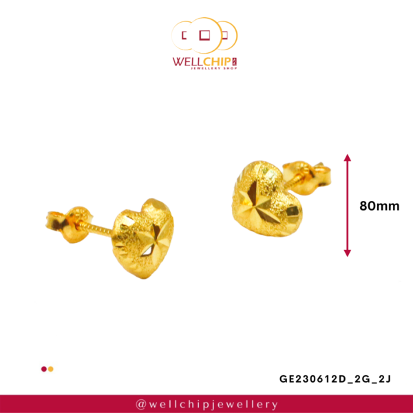 916 Gold Ladies Earstud - GE230612D_2G_2J - 图片 2