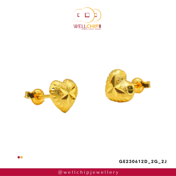 916 Gold Ladies Earstud - GE230612D_2G_2J