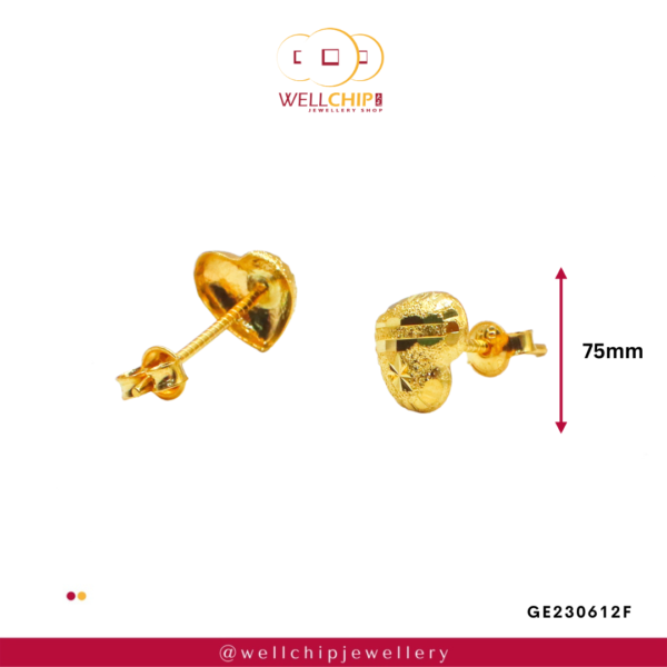 916 Gold Ladies Earstud - GE230612F - Image 2
