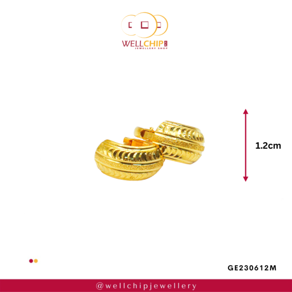 916 Gold Ladies Earring - GE230612M - Image 2