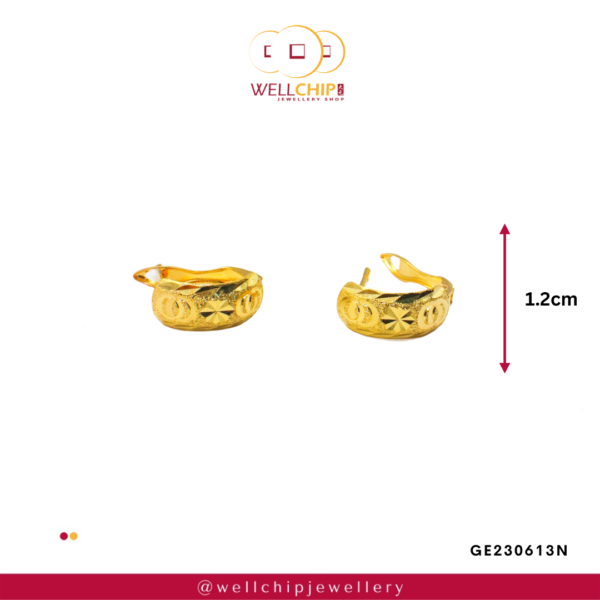 916 Gold Ladies Earring - GE230613N - Image 2