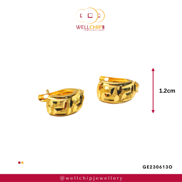 916 Gold Ladies Earring - GE230613O - Image 2