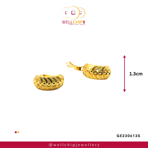 916 Gold Ladies Earring - GE230613S - Image 2