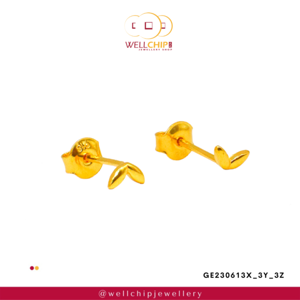 916 Gold Ladies Earstud - GE230613X_3Y_3Z