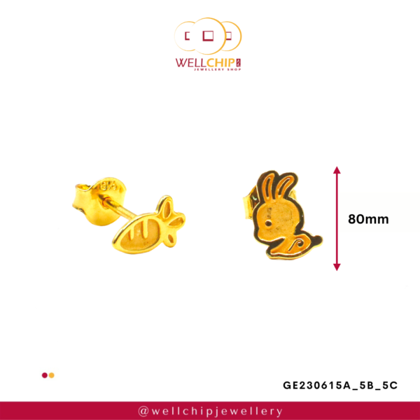 916 Gold Ladies Earring - GE230615A_5B_5C - Image 3