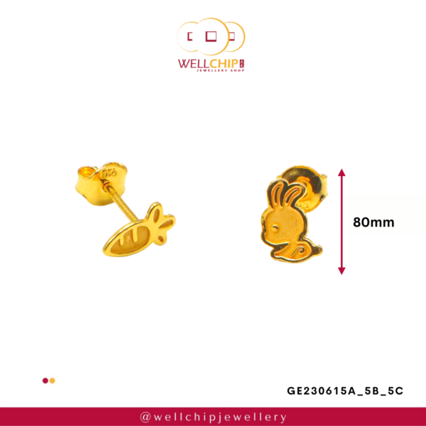 916 Gold Ladies Earring - GE230615A_5B_5C - Image 2
