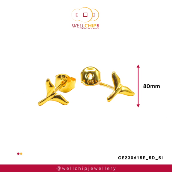 916 Gold Ladies Earring - GE230615D_5E_5I - Image 2