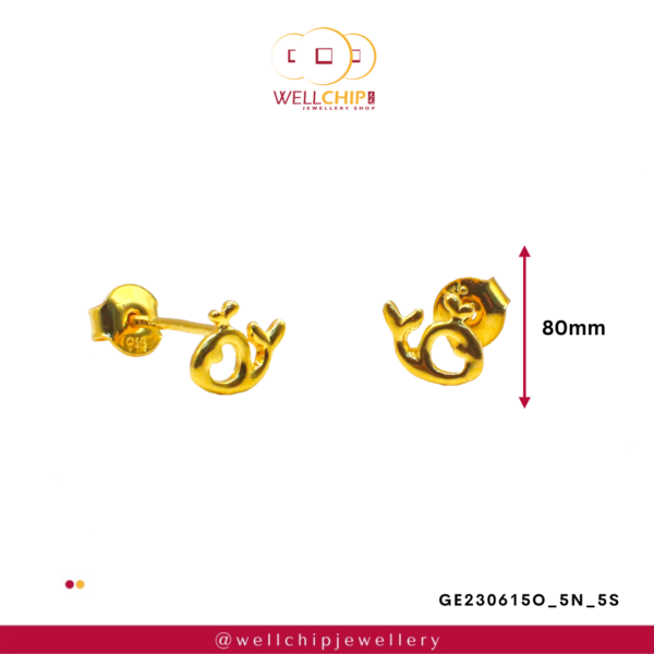 916 Gold Ladies Earring - GE230615N_5O_5S - Image 3