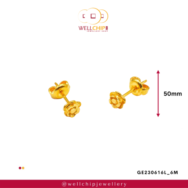 916 Gold Ladies Earstud - GE230616L_6M - Image 2