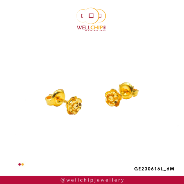 916 Gold Ladies Earstud - GE230616L_6M