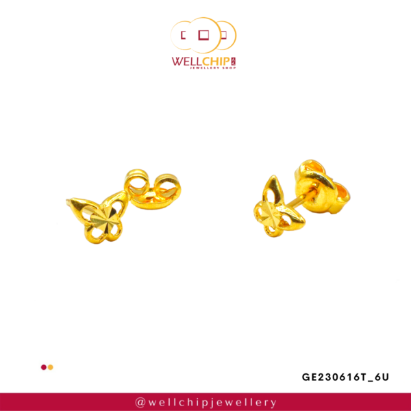 916 Gold Ladies Earstud - GE230616T_6U
