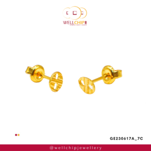 916 Gold Ladies Earstud - GE230617A_7C