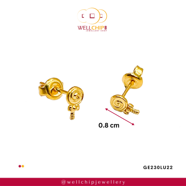 916 GOLD LADIES EARSTUD - GE230LU22 - 图片 2
