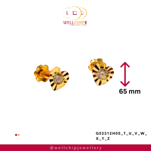 916 GOLD LADIES STONE EARSTUD - GE2312H0S_T_U_V_W_X_Y_Z - Image 2