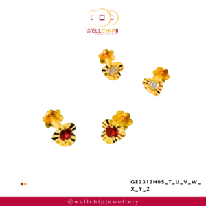 916 GOLD LADIES STONE EARSTUD - GE2312H0S_T_U_V_W_X_Y_Z