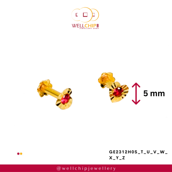 916 GOLD LADIES STONE EARSTUD - GE2312H0S_T_U_V_W_X_Y_Z - Image 3